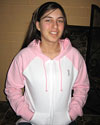 2-Tone Crystal Pink Ribbon Zip Up Hoodie