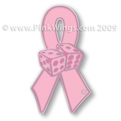 Dice Pink Ribbon pin