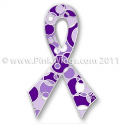 Purple Retro Pin for All Cancer Awareness & Pancreatic Cancer 