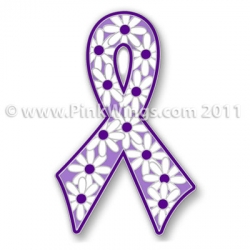 Purple Flower Power Pin for Cancer Awareness