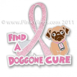 Find A Doggone Cure Pink Ribbon Pin 